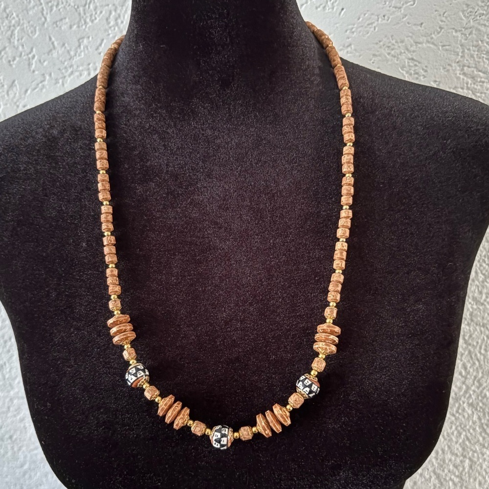 Wood Beaded Necklace #320